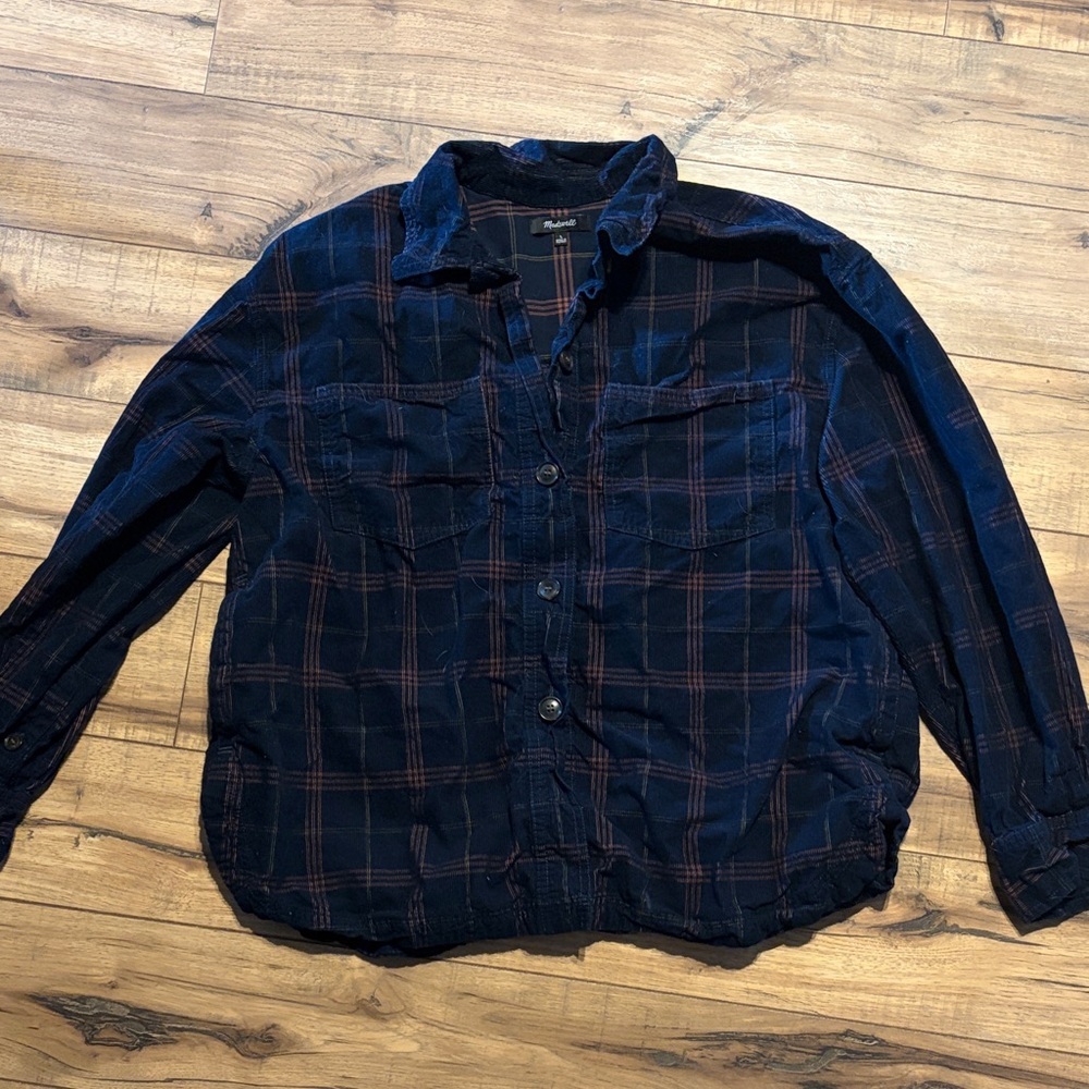 Madewell Blue and Red Checkered Shirt